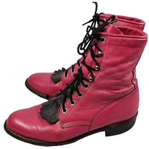 Vintage hot pink justin roper boots